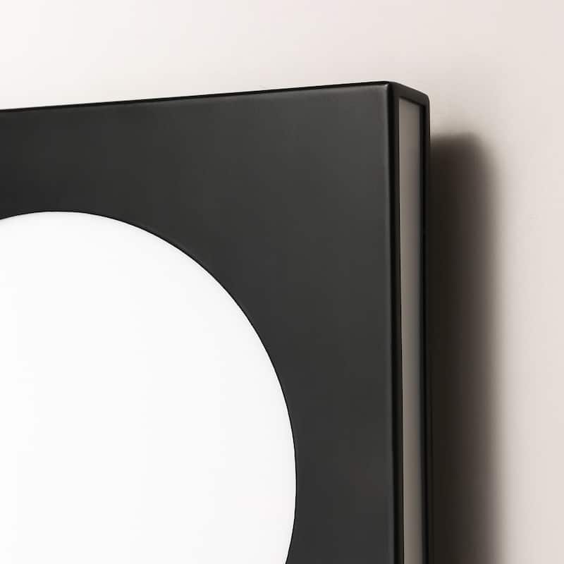 12-in Minimalist Matte Black Rectangle LED Wall Sconce/Flush Mount Ceiling light with Milky White Arcylic Diffuse