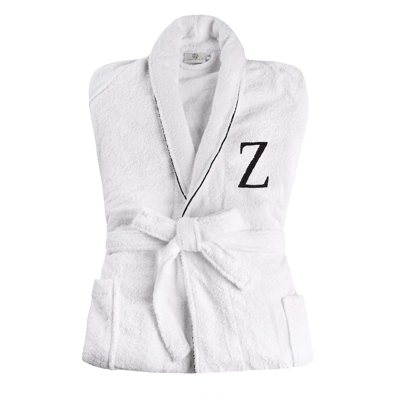 Superior 100% Cotton Embroidered Adult Unisex Luxury Bathrobe - Small-Medium - Letter Z
