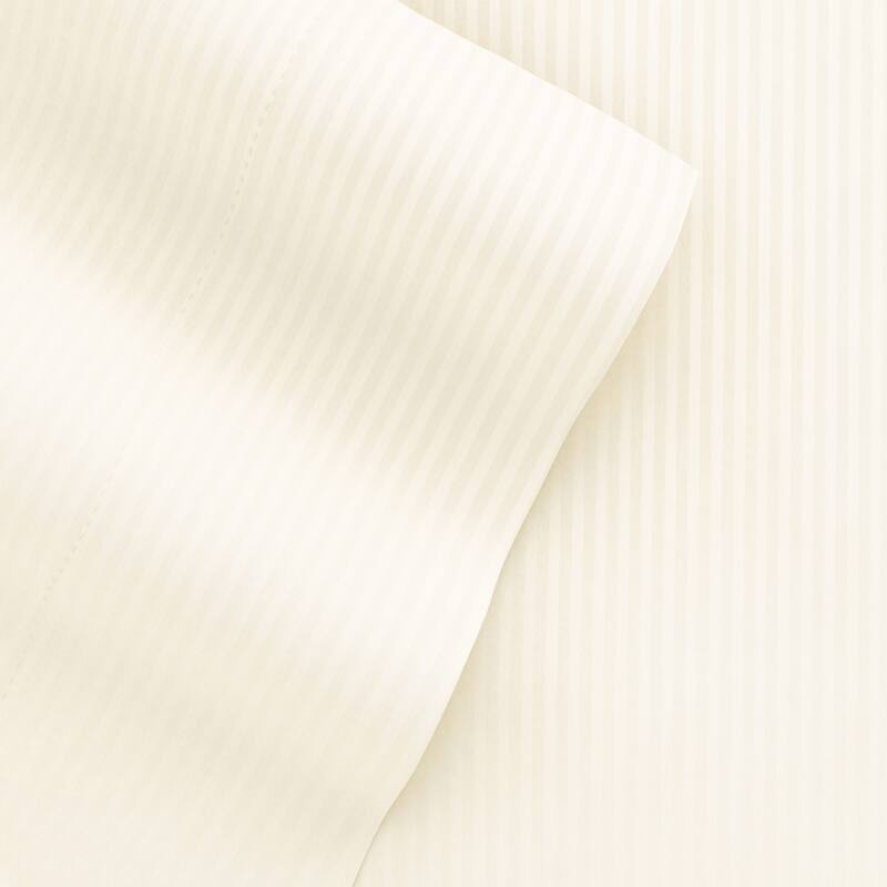 Becky Cameron Luxury Ultra Soft Striped Microfiber Bed Sheet Set - Queen - Ivory