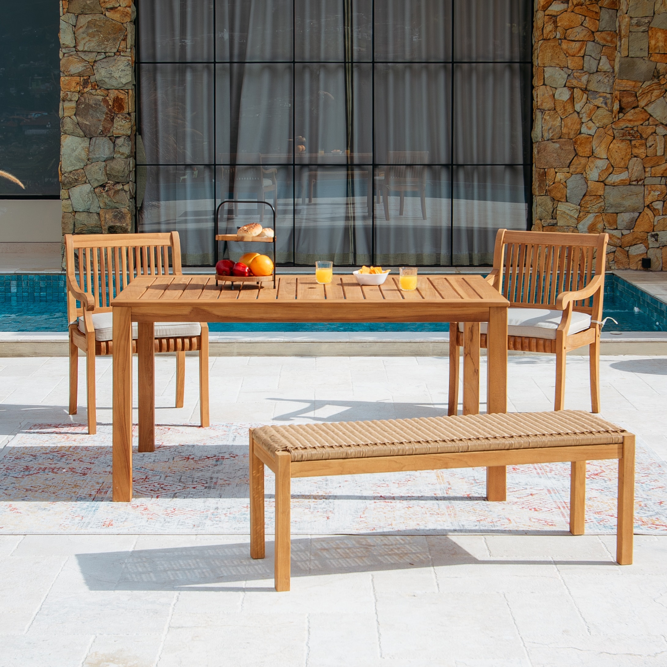 Cambridge Casual Chara 4-Piece Teak Patio Dining Set