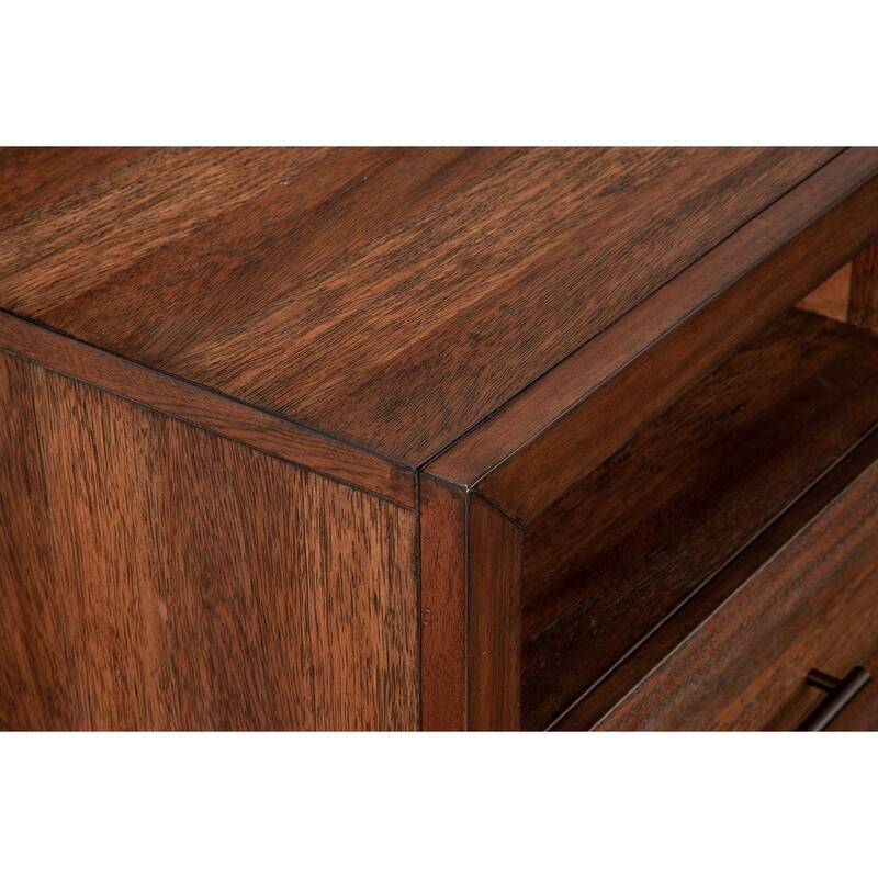 Origins by Alpine Trinidad Wood TV Console, Toffee (Brown)