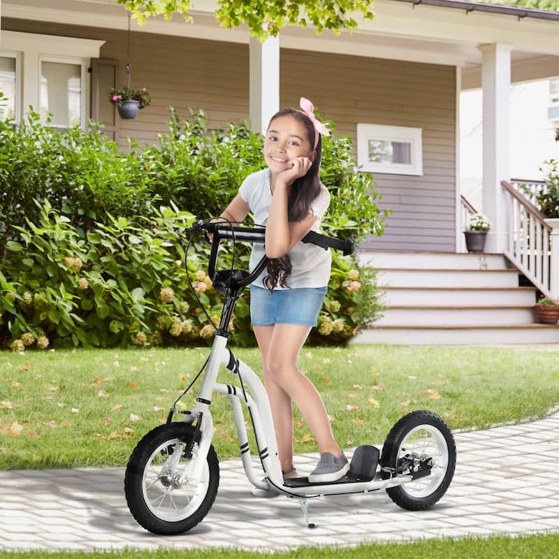 Children’s Scooter with Adjustable Height and Rubber Inflatable Wheels for Indoor or Outdoor Fun
