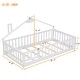 preview thumbnail 42 of 40, Wooden Montessori Floor Bed with Guardrails, House-Shaped Floor Bed, Wood Slat Support