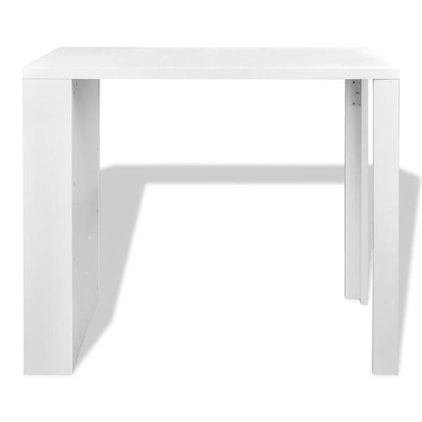 Shop Vidaxl High Gloss Table Coffee Bar Kitchen Breakfast Dining Wine Rack 3 Shelves White Overstock 18964482