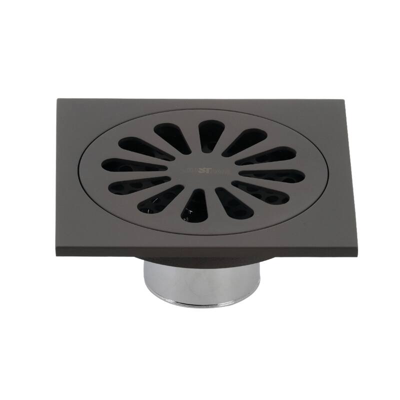 Kingston Brass Watercourse Sunburst 4" Square Grid Shower Drain - Oil Rubbed Bronze