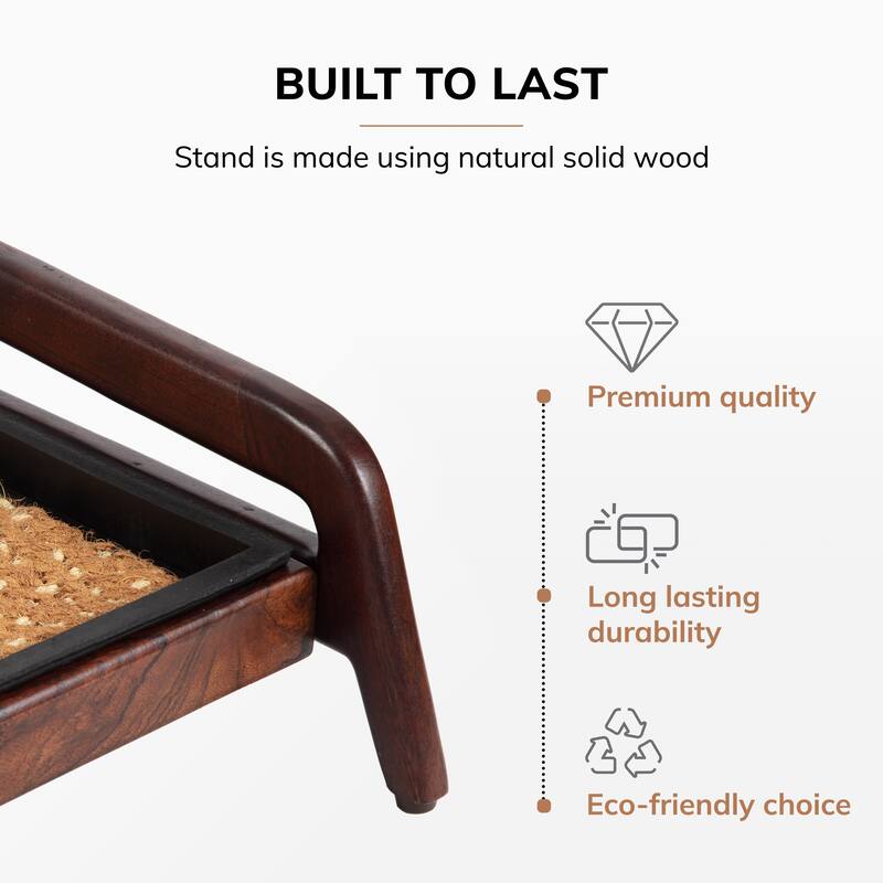 Jani Single-Tier Brown Stand 3-Pair Rubber Boot Tray