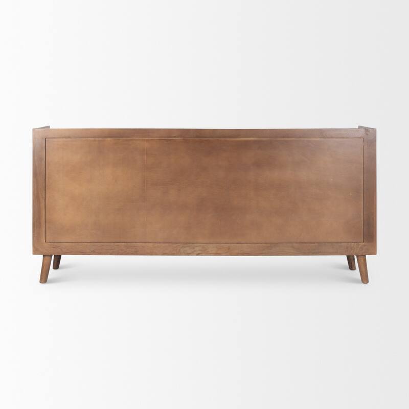 Lillie Medium Brown Solid Wood w/ 4 Doors & Tray Top Sideboard