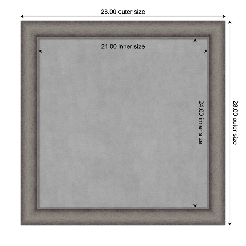 Amanti Art Burnished Concrete Framed Magnetic Board - Board Size 24x24