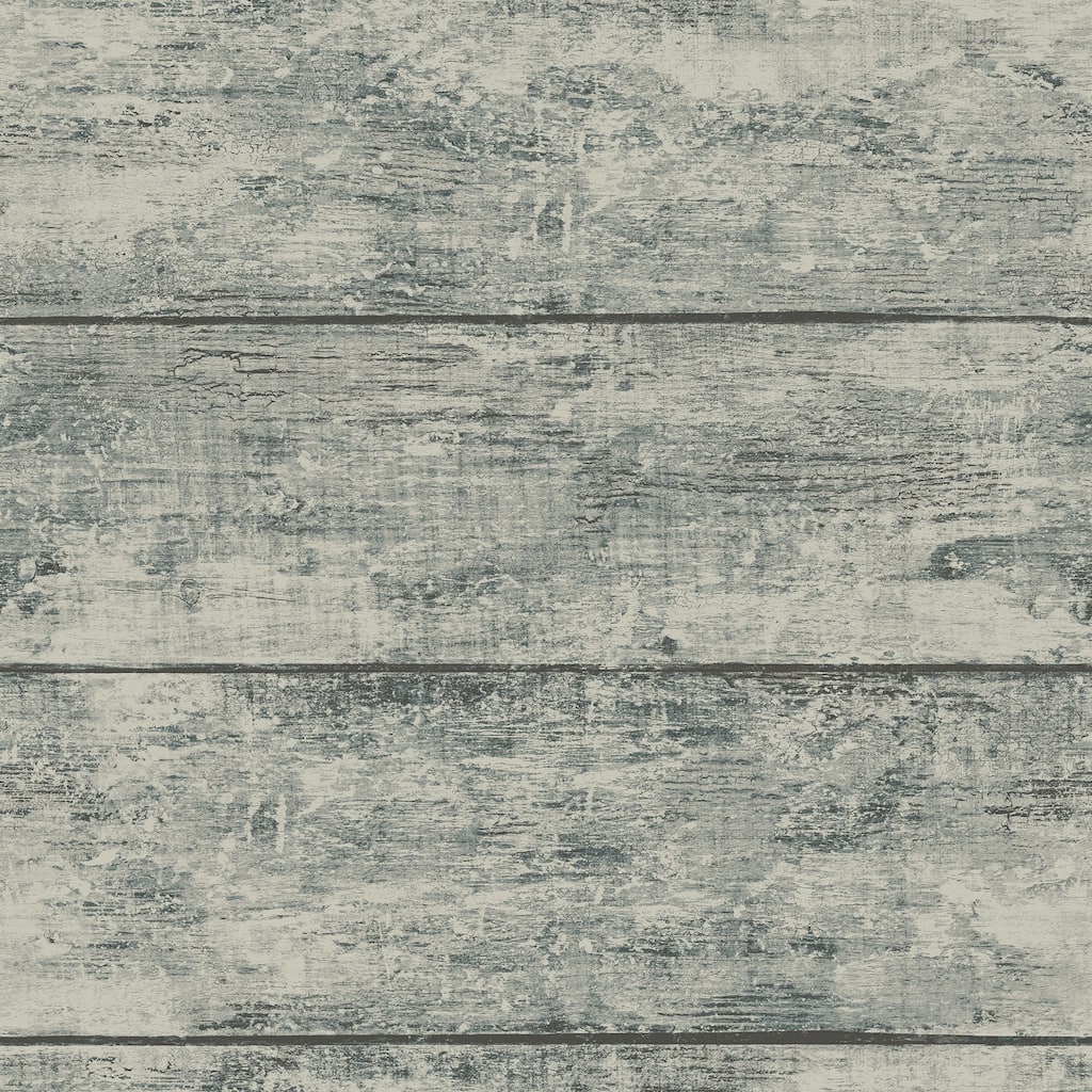 Chesapeake Cabin Teal Wood Planks Wallpaper