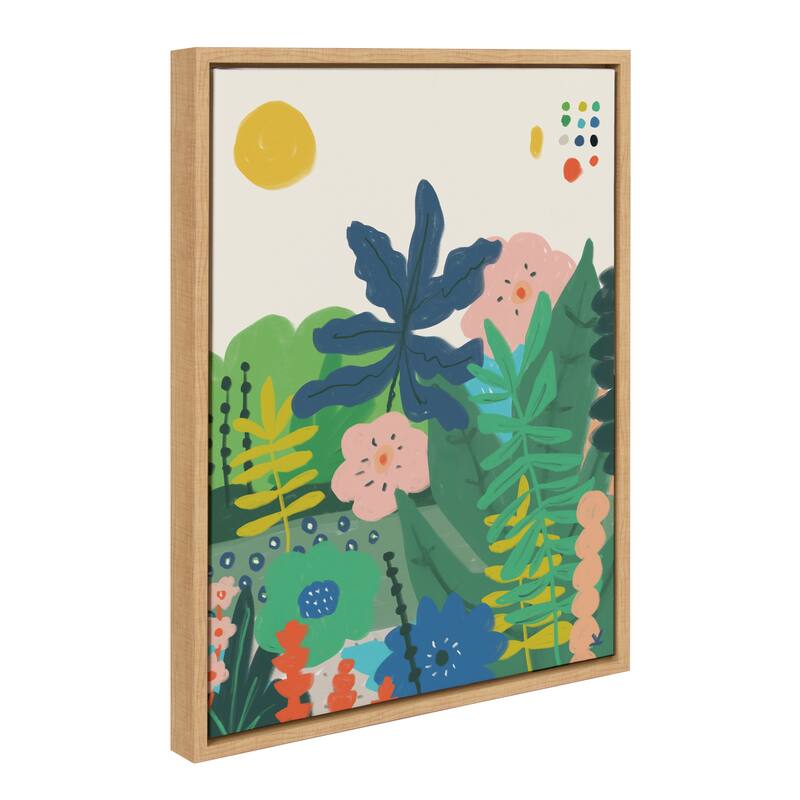 Kate and Laurel Sylvie Zen Garden 1 Framed Canvas by Kelly Knaga