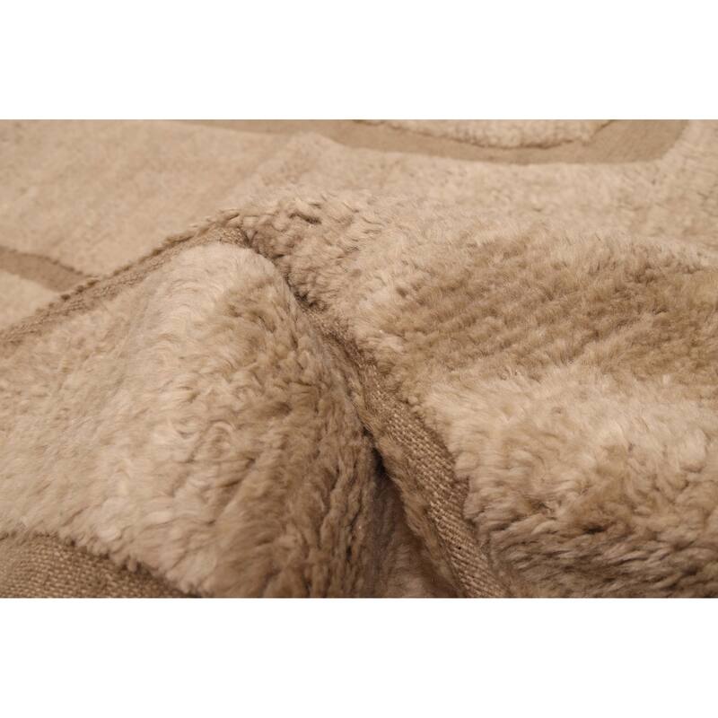 ECARPETGALLERY Hand-knotted Pak Finest Marrakesh Khaki Wool Rug - 8'11 x 12'0