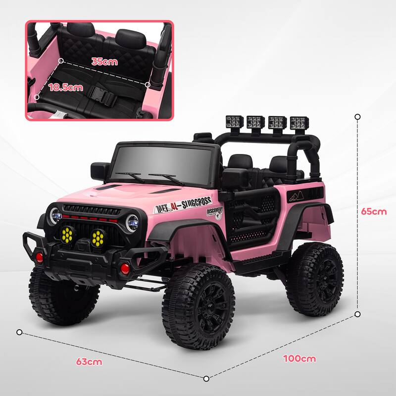 12V Electric Ride-On Car for Kids, SUV Design, Parent Remote, 4 Suspension Wheels, LED Lights, Pink