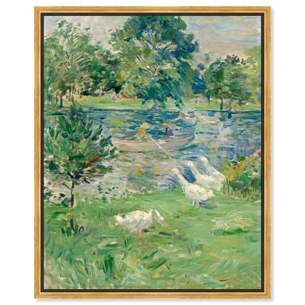 Morisot Girl in Boat with Geese Canvas by Art Remedy