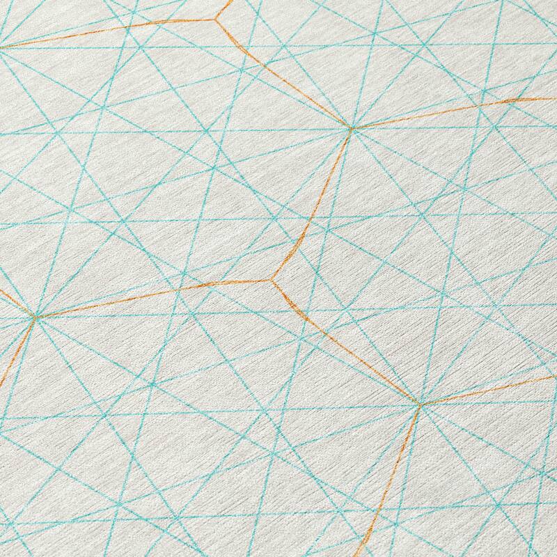 Machine Washable Indoor/ Outdoor Mosaic Geo Chantille Rug
