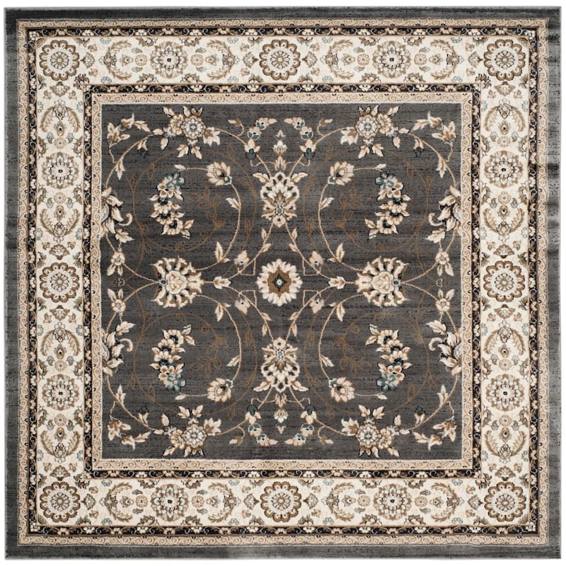 SAFAVIEH Lyndhurst Sydell Traditional Oriental Rug - 7' Square - Grey/Cream