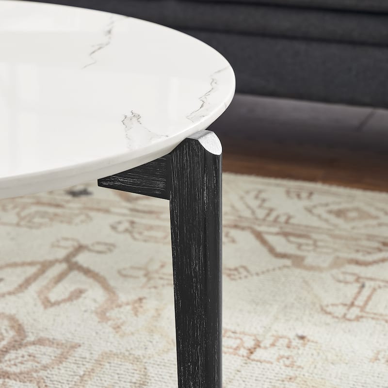 Modern 36 inch round small coffee table