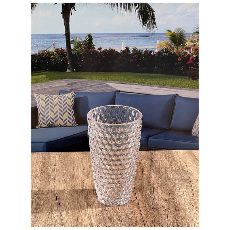 Diamond Cut Acrylic Glasses Drinking Set of 4
