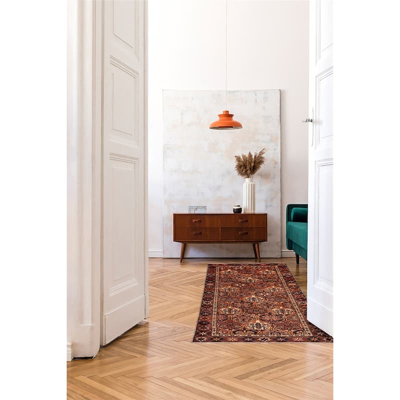 ECARPETGALLERY Hand-knotted Kayseri Vintage Red Wool Rug - 4'5 x 9'5