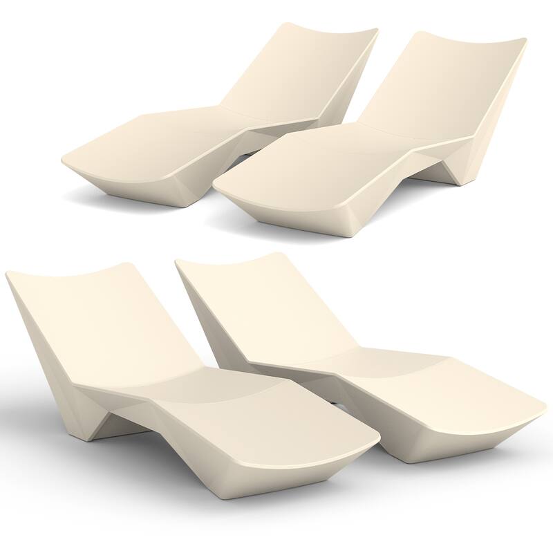 Outdoor Pool Lounger Chair Ergonomic S-Curve Recliner