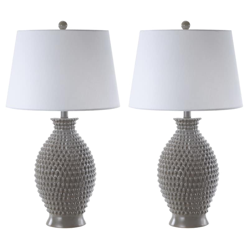 SAFAVIEH Lighting 27-inch Rosten Grey LED Table Lamp (Set of 2) - 15"x15"x27" - 15"W x 15"D x 27"H