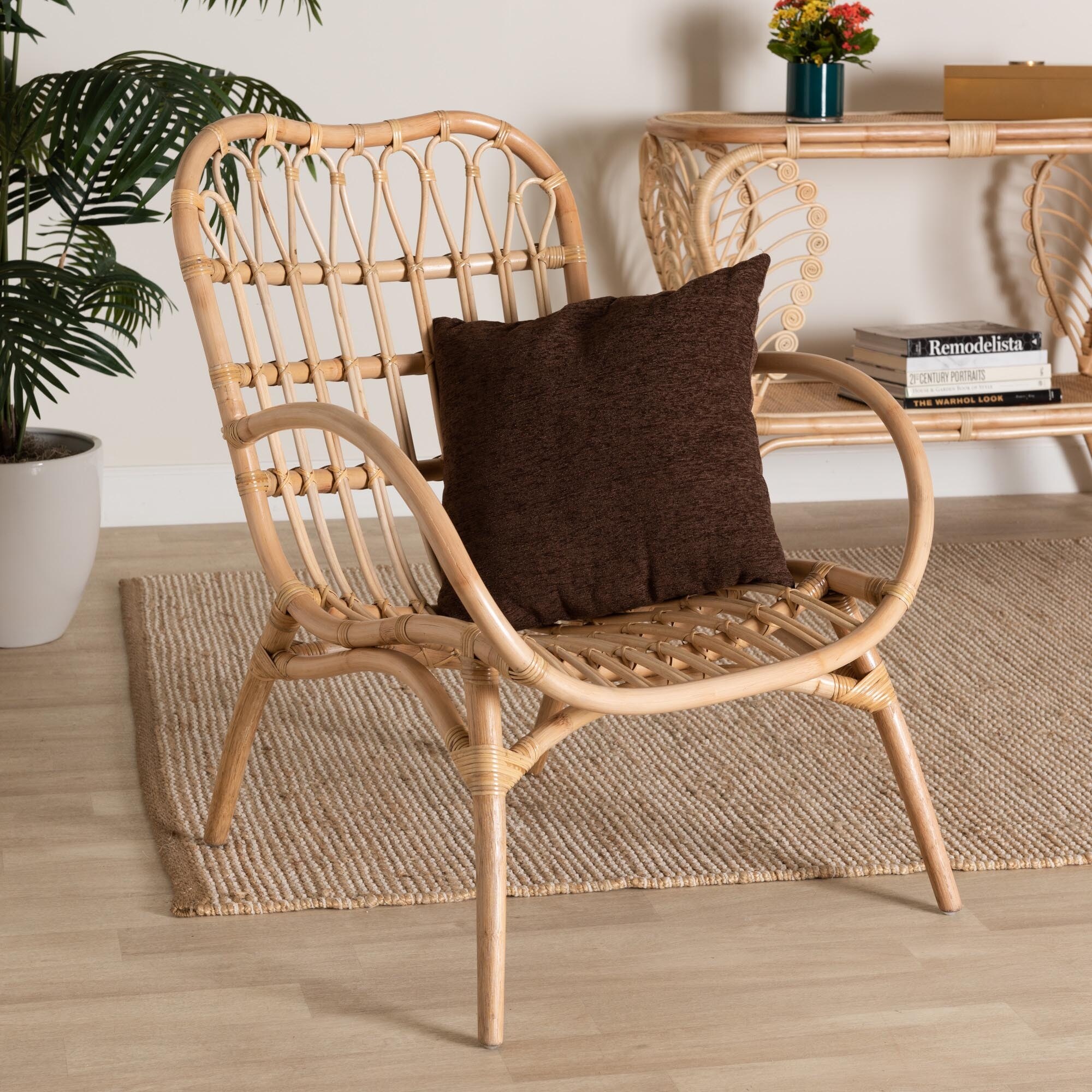 Isabella rattan 2025 barrel arm chair