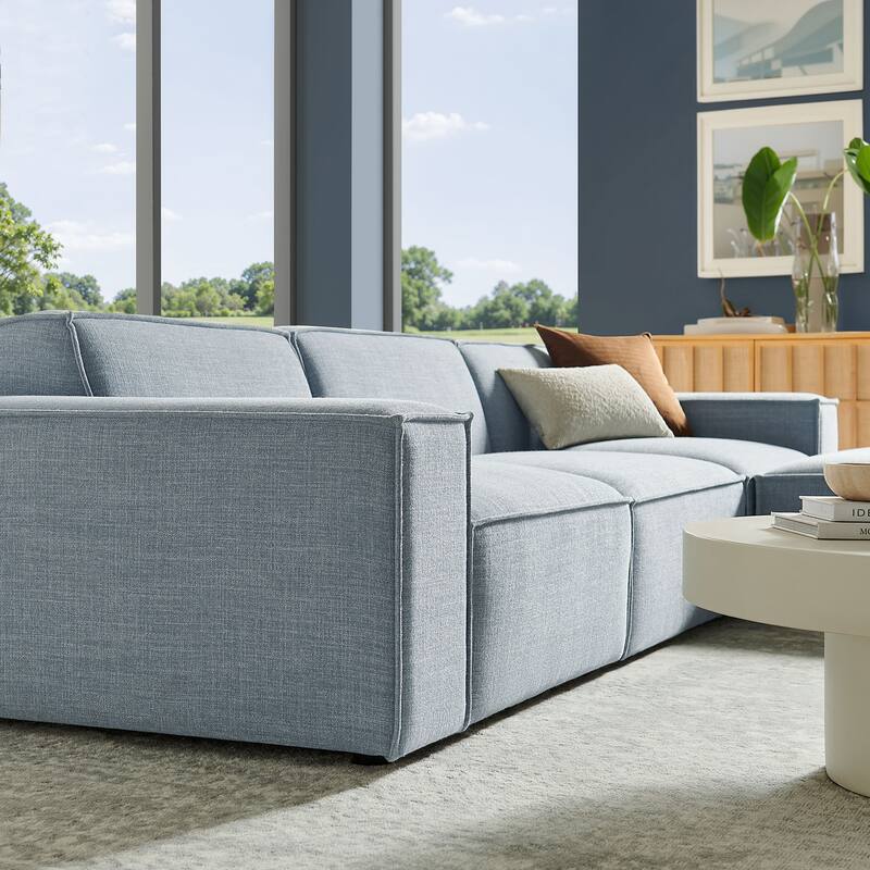 Restore 4-Piece Performance Fabric Upholstered Modular Sofa Set with Ottoman