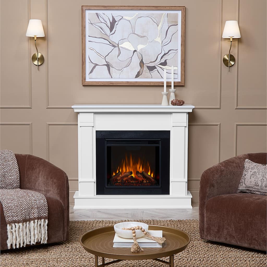 Silverton 48" Electric Fireplace in White by Real Flame