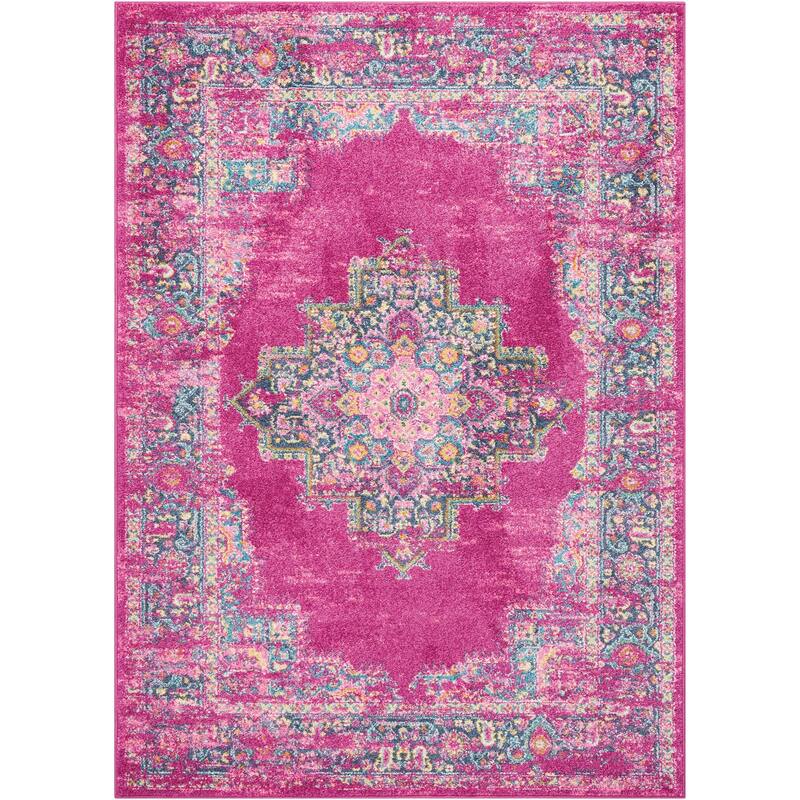 Porch & Den Dobbin Vintage Persian Medallion Farmhouse Area Rug