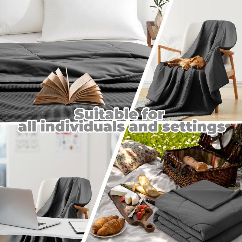 Lightweight Breathable Cooling Waffle Reversible Summer Blanket, Dual-side Cool Touch Comforter