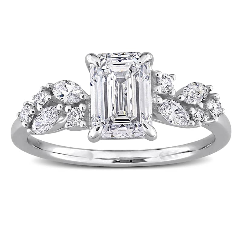 1 7/8ct TW Multi-Shaped Lab-Grown Diamond Ring in 14k White Gold with Black Rhodium