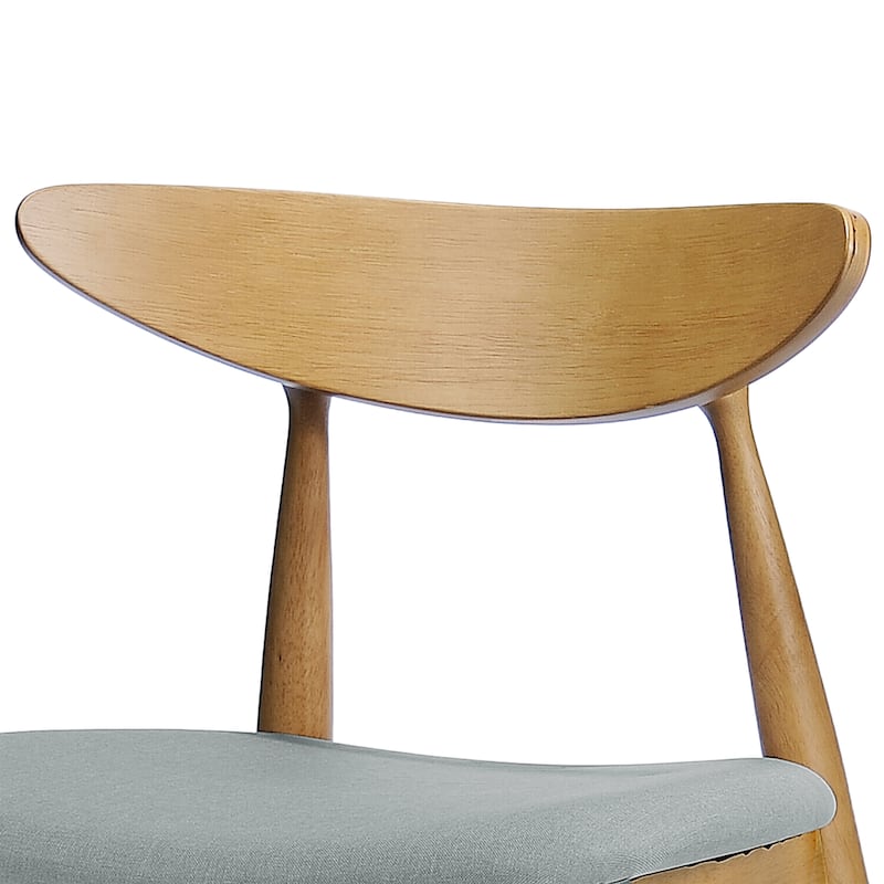 Set of 2 Retro Rubberwood Chairs with Ergonomic Back & Plush Cushions