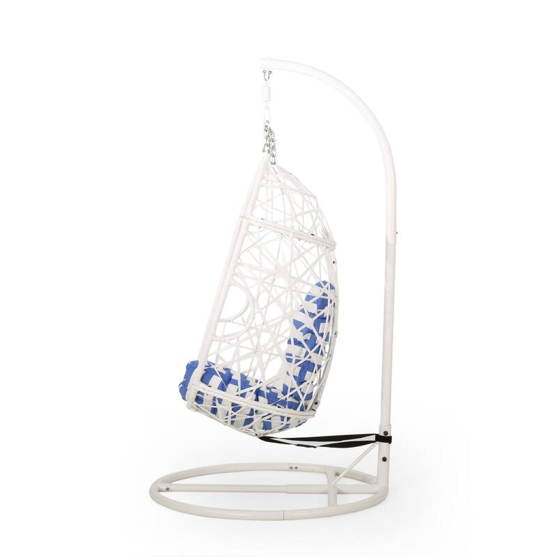 Cayuse Outdoor Wicker Hanging Tear Drop Chair by Christopher Knight Home