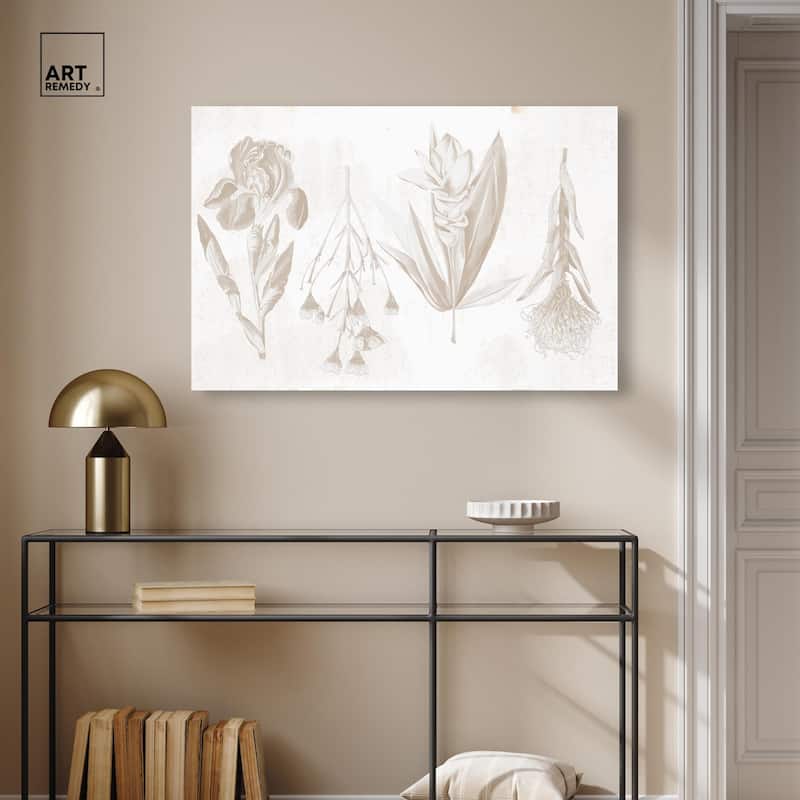 White Pressed Flora Canvas by Art Remedy, Gallery Wrapped