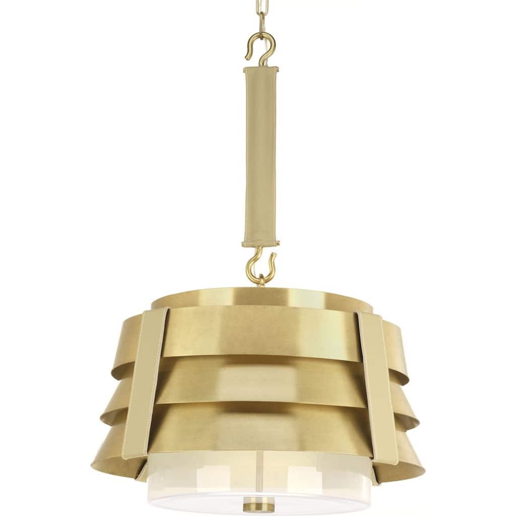 POINT DUME® Sandbar Collection Brushed Brass Pendant - 21.25 in x 21.25 in x 14.875 in