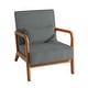 preview thumbnail 68 of 141, 25" W Mid Century Upholstered Wood Accent Chair with Pillow set of 2