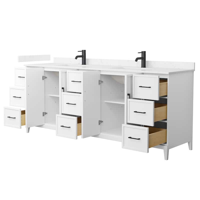 Elan 84-inch Double Vanity, Cultured Marble Top