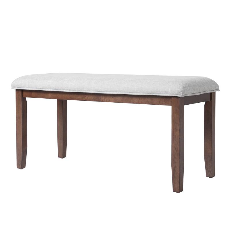 Upholstered Bench,38-inch Entryway Bench for Living Room,Dining Bench with Padded Seat and Solid Wood Leg