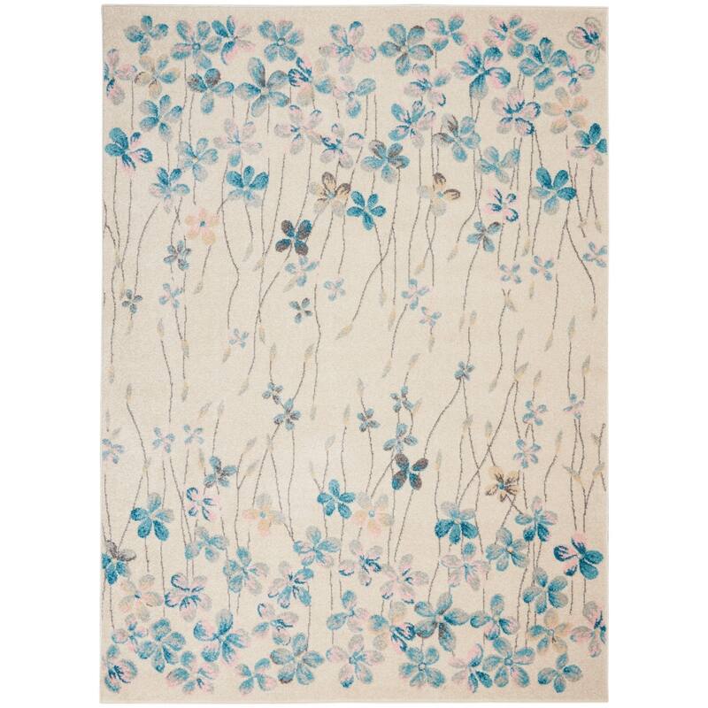 HomeRootsFloral Contemporary Rectangle Area Rug - 87' X '63' X '0.5