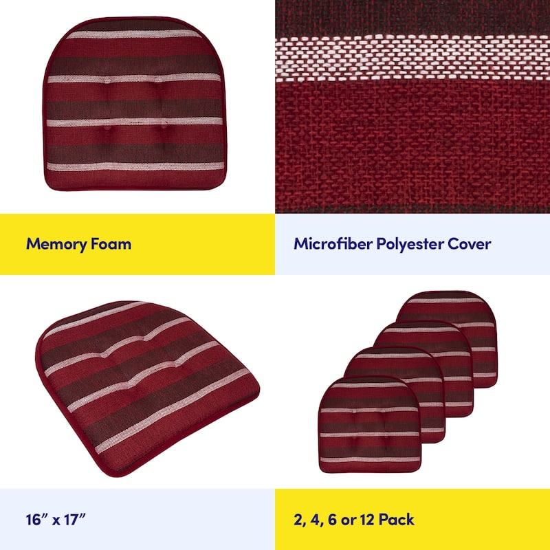Bradford Striped U Shaped Memory Foam Chair Pad
