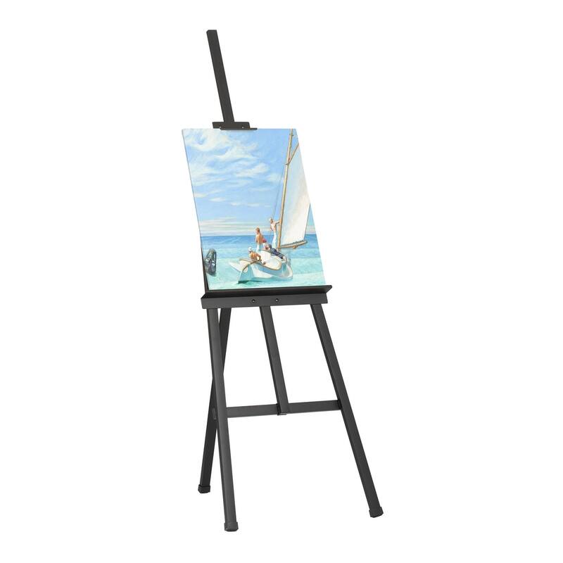 Studio Designs Museum Display Easel OR Art Lyre Easel, in Black Metal or Wood - Black - Metal