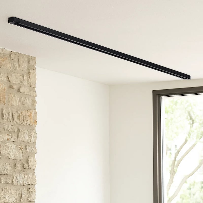 8 Feet Metal 3 Wire Track Lighting Extension Rod, Black