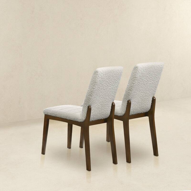 GDFStudio - Ines Modern Boucle Dining Chair with Solid Wood Frame & Foam-Padded Seat, Set of 2 - 24"
