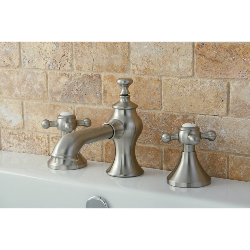 Kingston Brass English Country 8 in. Widespread Bathroom Faucet - Brushed Nickel