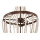 preview thumbnail 9 of 12, Oaks Aura Farmhouse Wood Lighting Bohemia Chic 3-light Wood Beaded Chandelier