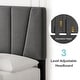 preview thumbnail 3 of 14, Grey Velvet Upholstered Platform Bed Frame with Wooden Slats