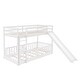 preview thumbnail 5 of 25, Twin over Twin Wood Bunk Bed with Convertible Ladder and Slide