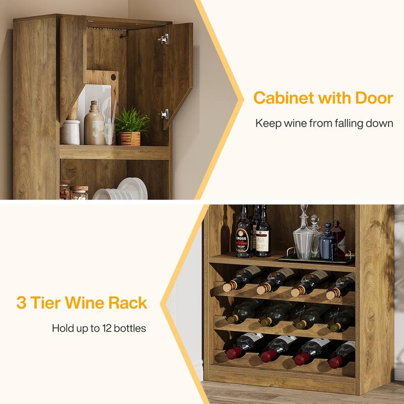 86.6" Tall Wine Bar Cabinet