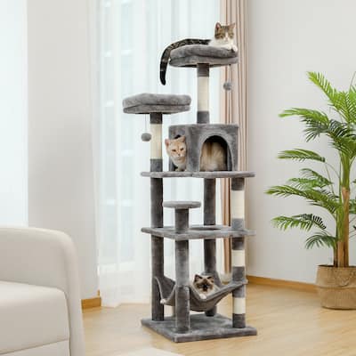 Deluxe Indoor Cat Tree with Cat Condo and Sisal Scratching Post