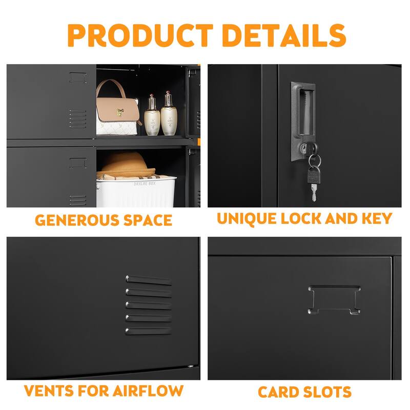 9-Door Employee Storage Locker - Black