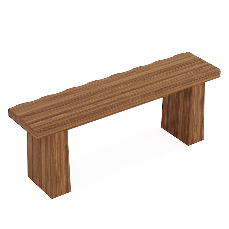 47'' Wood Bench with Double Pedestal for Entryway Kitchen Bedroom